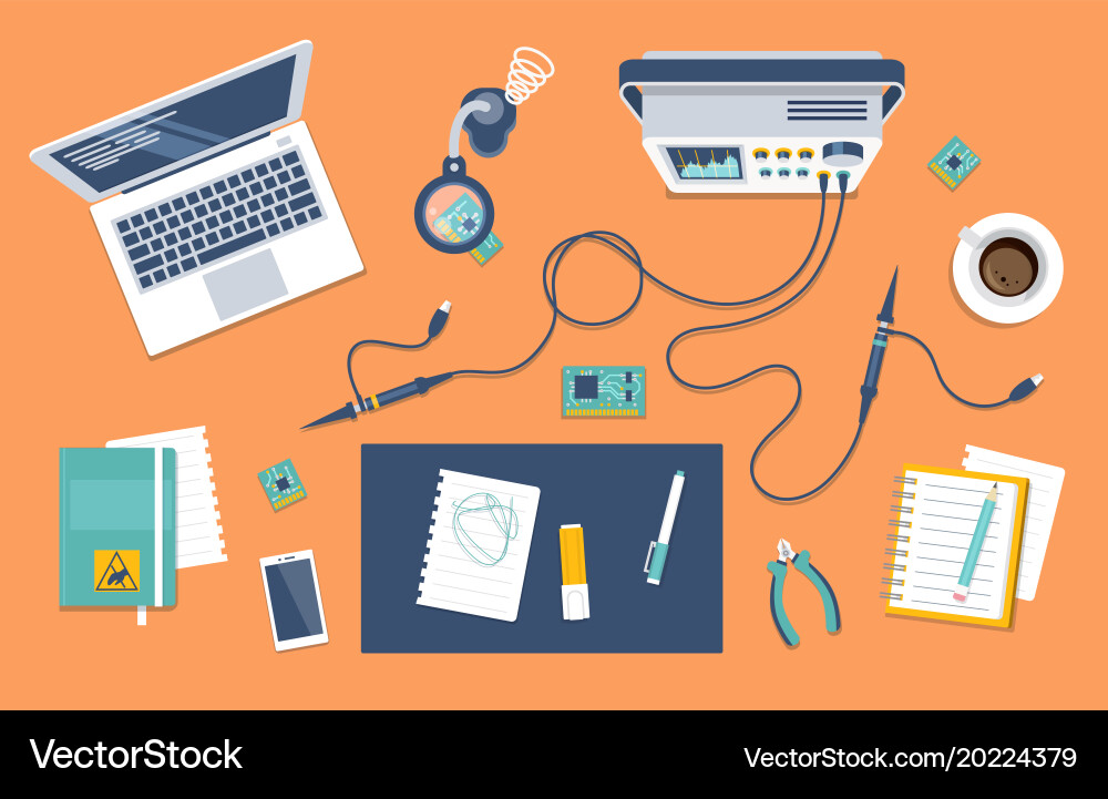 Hardware development process vector image