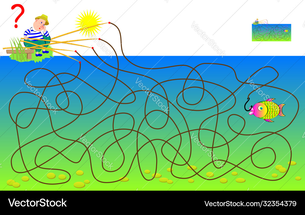 Logic puzzle game with labyrinth for children Logic puzzle game with labyrinth for children vector image