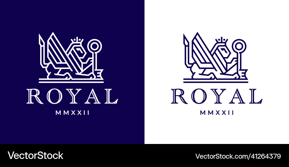 Royal Winged Lion Logo vector image