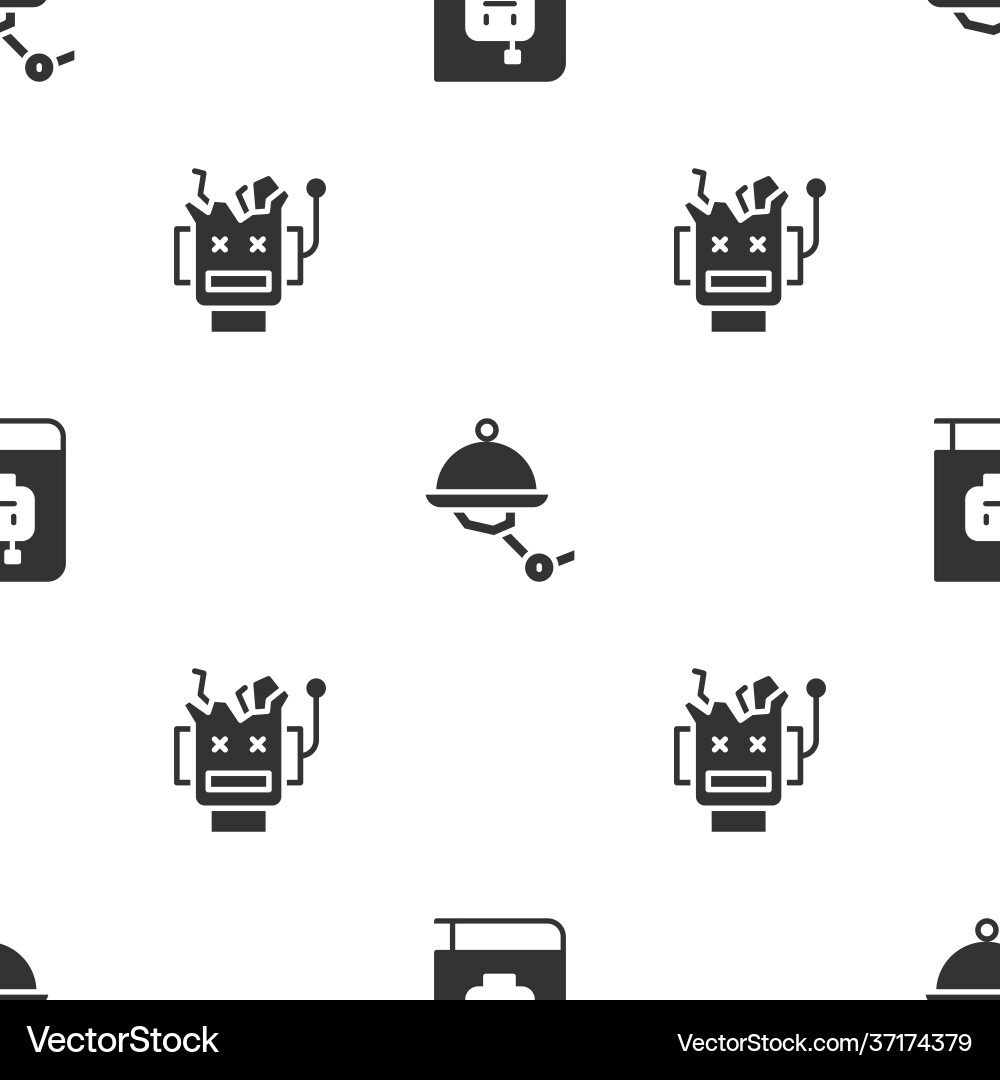 Set user manual waiter robot and broken Set user manual waiter robot and broken vector image