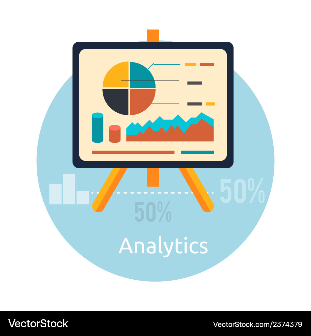 Stand with charts and parameters vector image