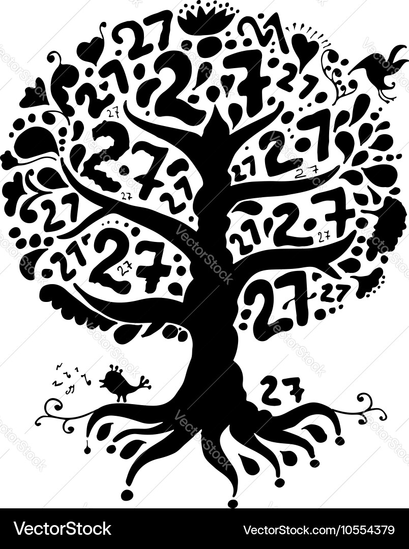 Tree 27 with roots for your design vector image