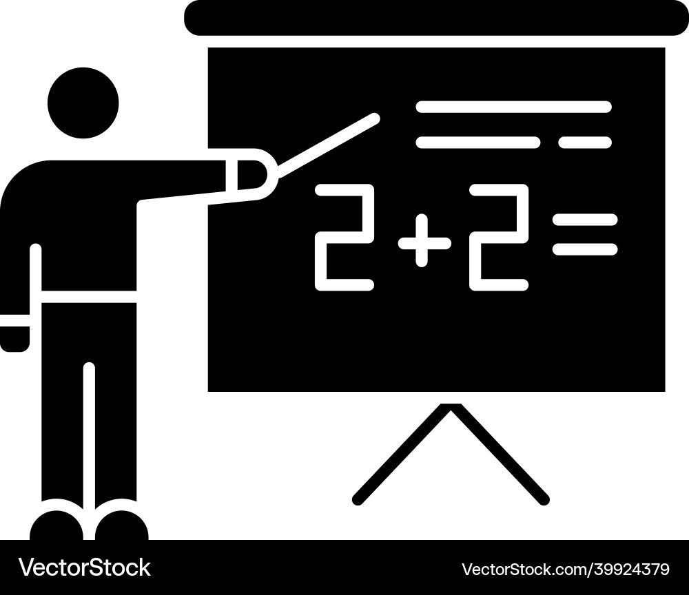 Tutor black glyph icon freelance teacher online Tutor black glyph icon freelance teacher online vector image