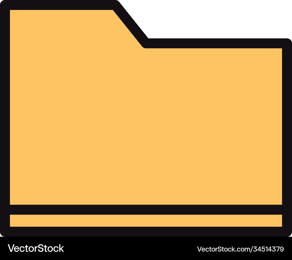 User interface folder file archive linear and fill Vector Image