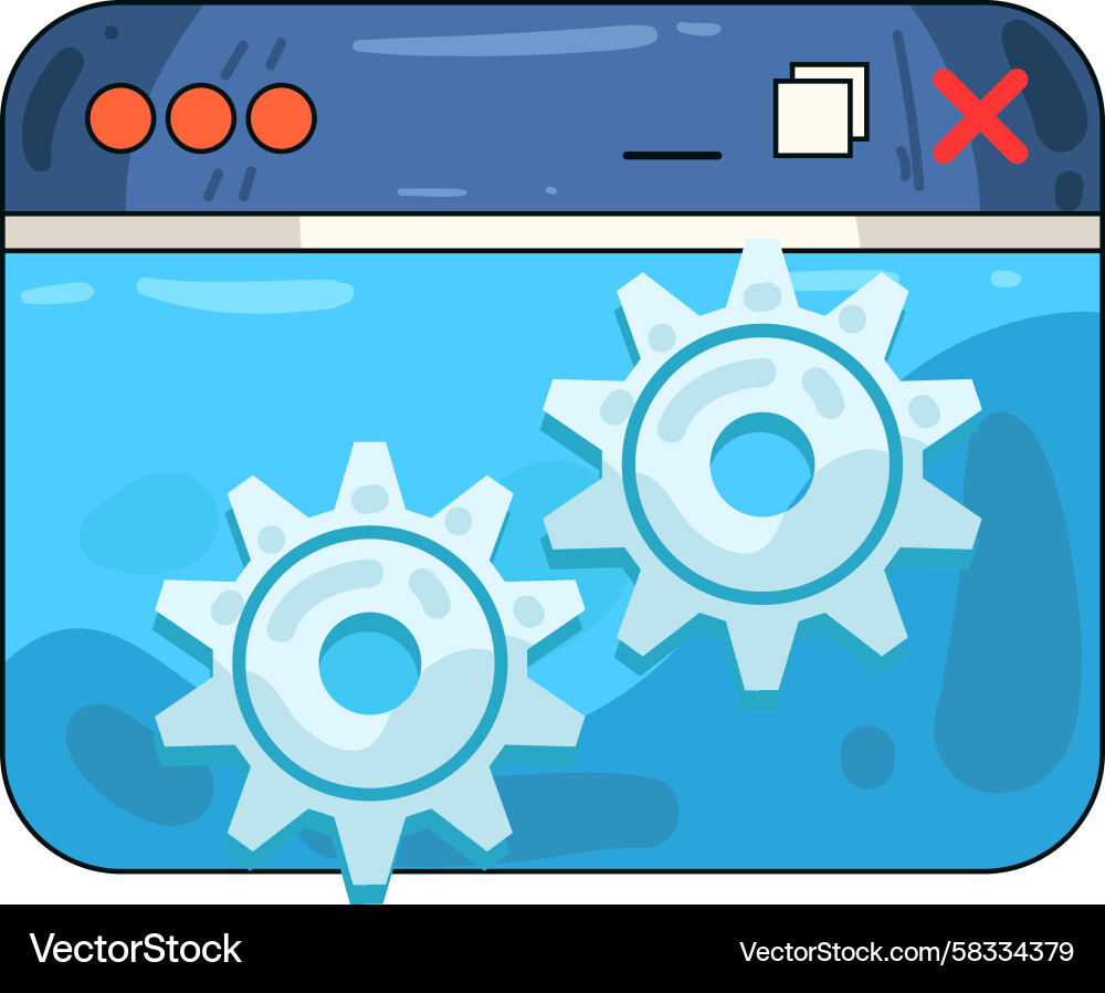 Web Browser Settings Interface Vector Image