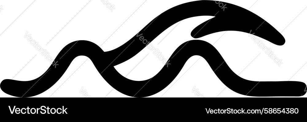 Abstract black wavy line for dynamic flow design Vector Image