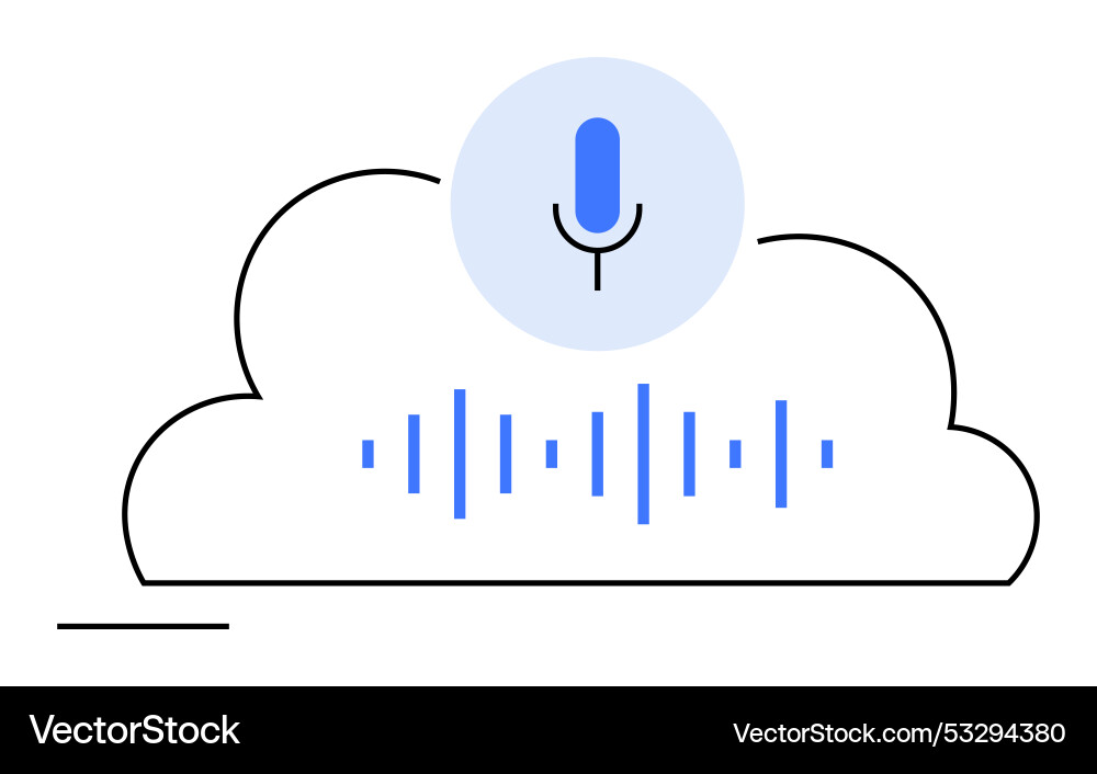 Cloud-based voice recording and data storage Vector Image