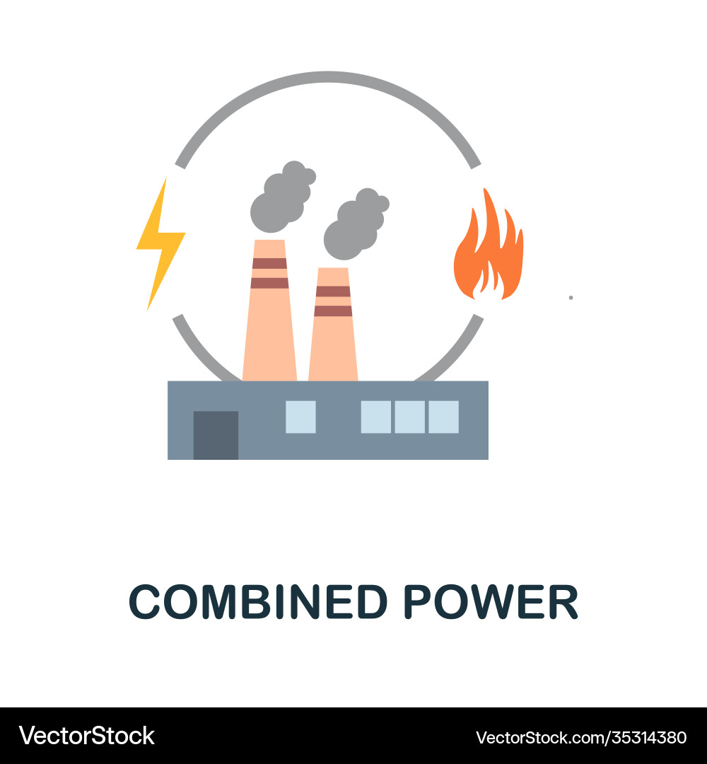 Combined power flat icon simple element from save vector image