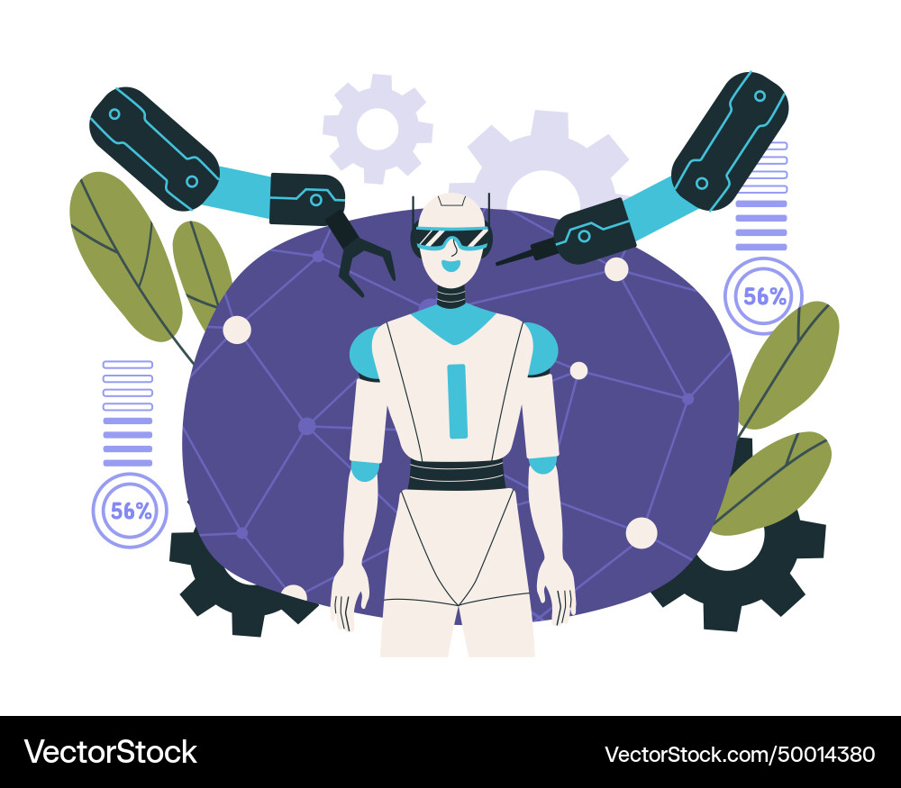 Creating robot concept Creating robot concept vector image