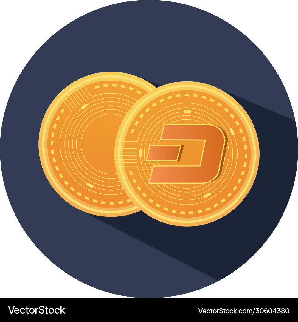 Dash cryptocoins icon block detailed style Vector Image