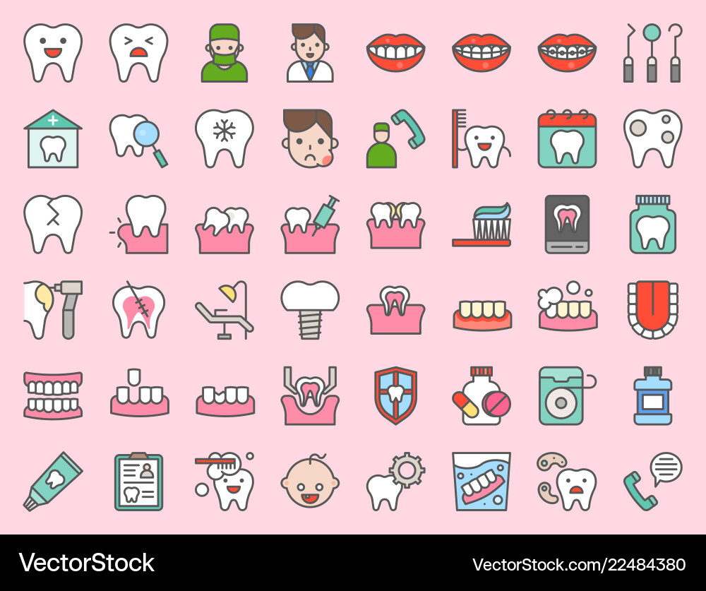 Dentist and dental clinic related icon bold line Dentist and dental clinic related icon bold line vector image