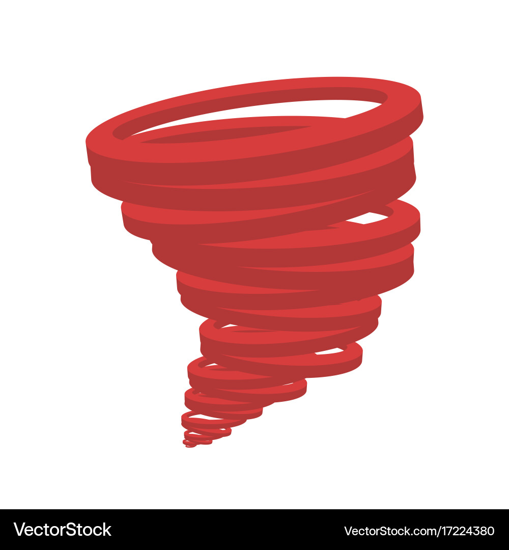Design of a red tornado on white background – Royalty-Free Vector