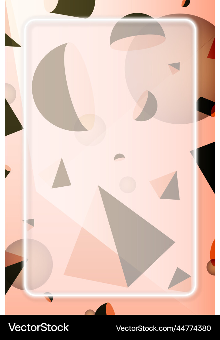 Frame on a pink geomtrical pattern Vector Image