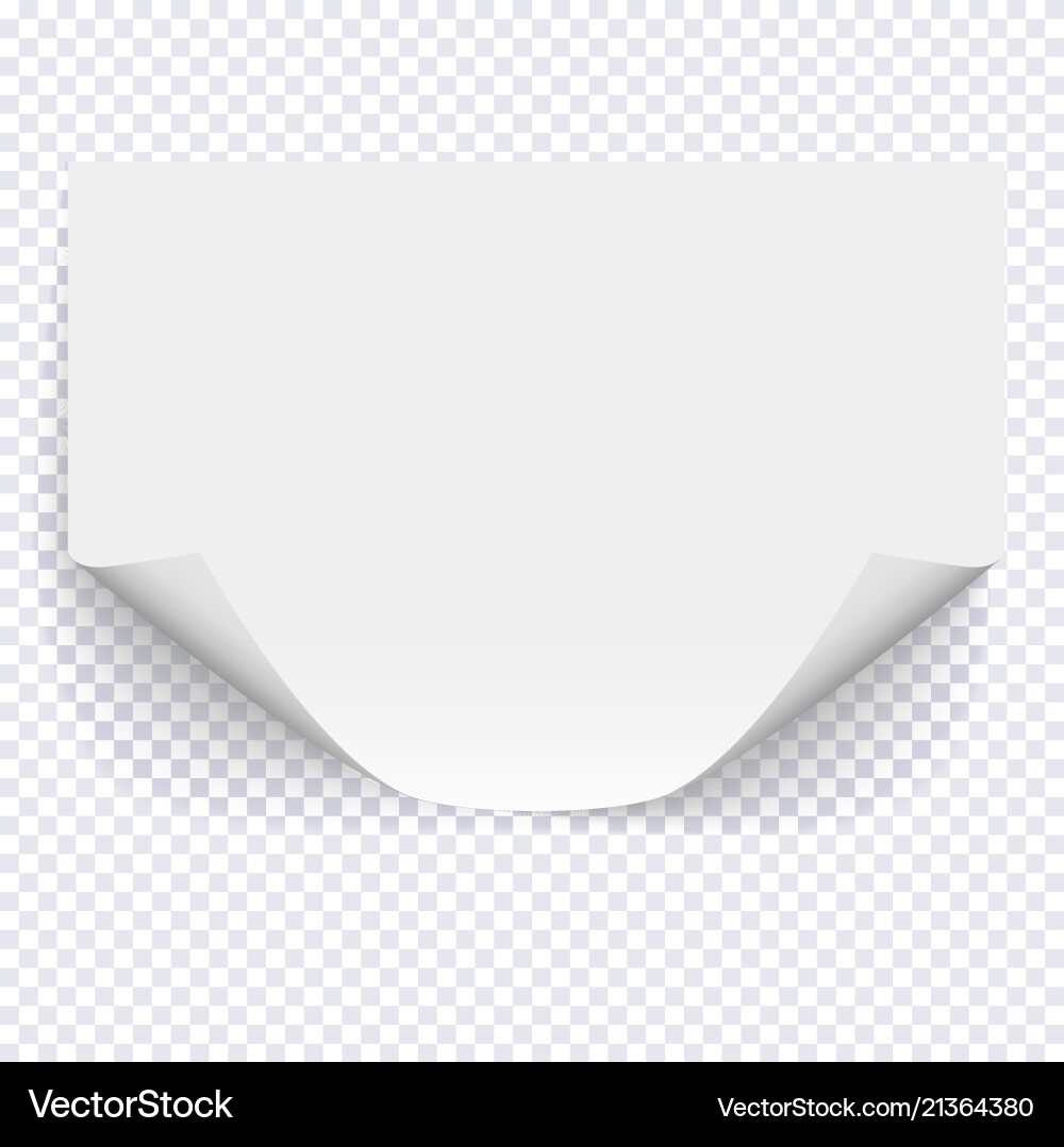 Horizontal empty paper sheet on transparent Horizontal empty paper sheet on transparent vector image