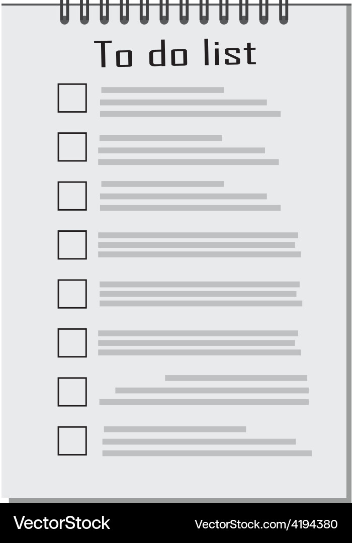 Leere To-Do-Liste mit Checkboxen vektorbild