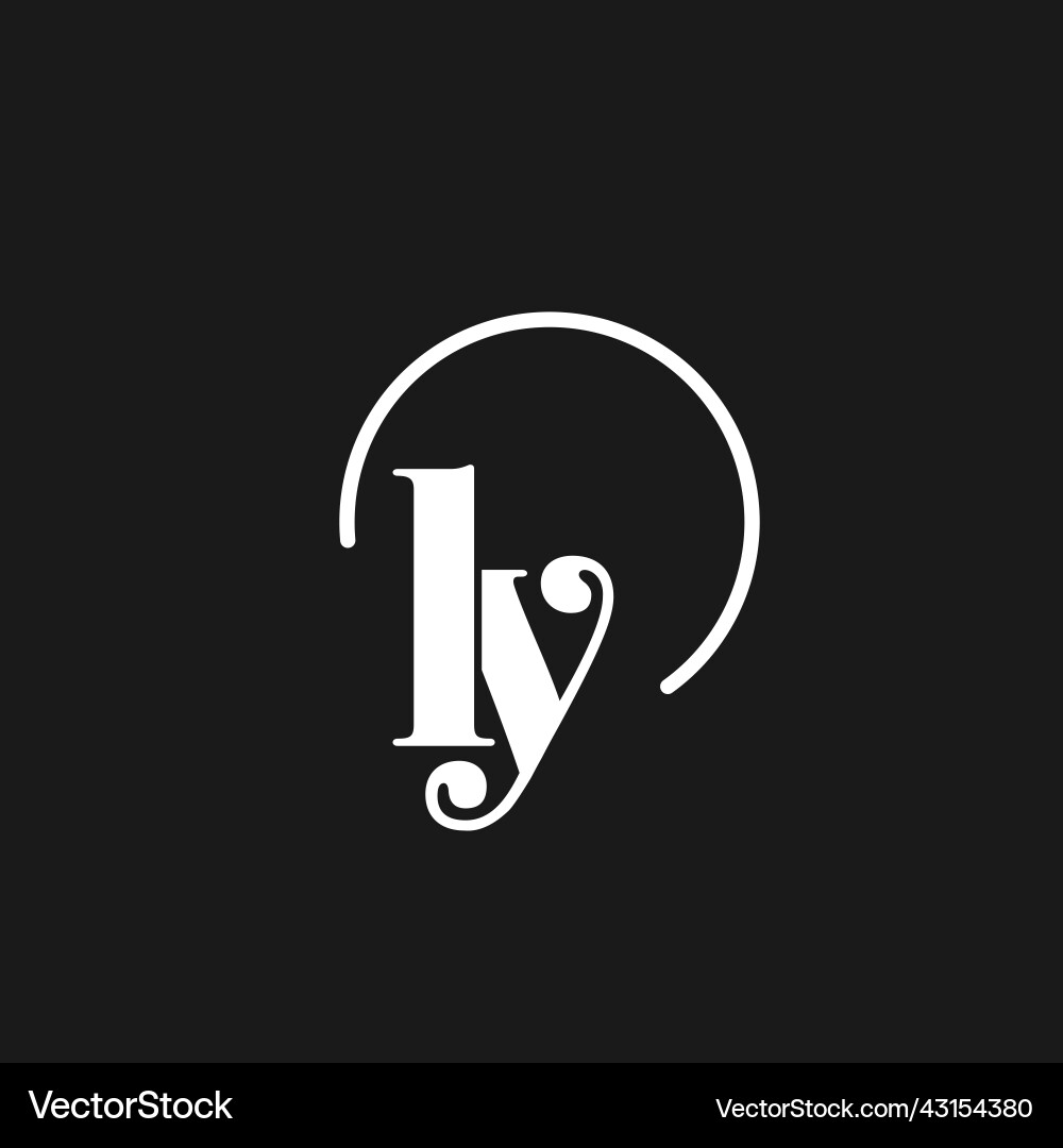 Ly logo initials monogram with circular lines Ly logo initials monogram with circular lines Vector Image
