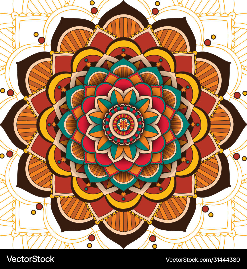 Mandala pattern design on white background Vector Image