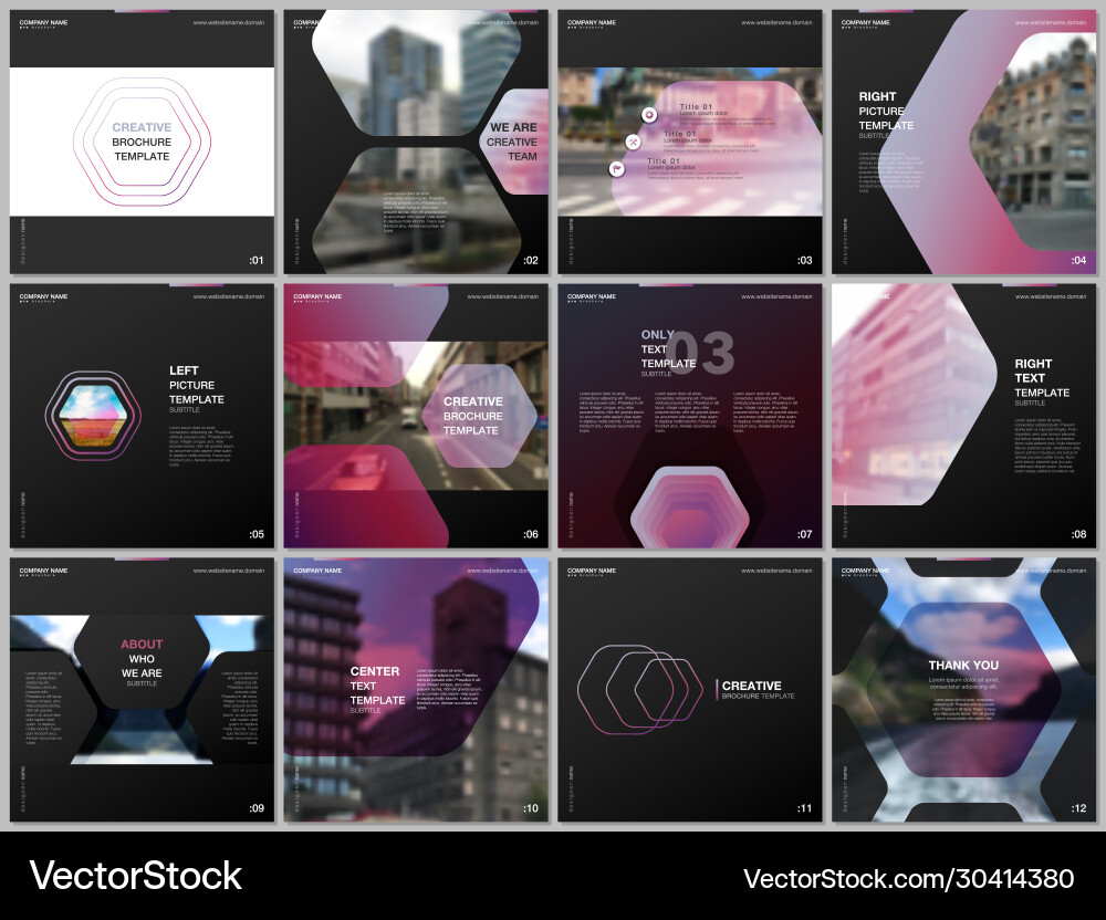 Minimal brochure templates with hexagonal design Minimal brochure templates with hexagonal design vector image