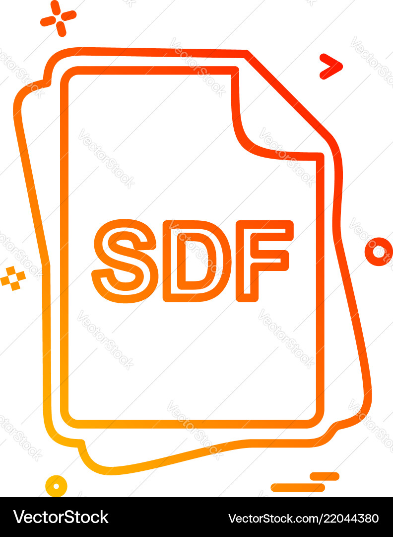 Sdf file type icon design Sdf file type icon design vector image