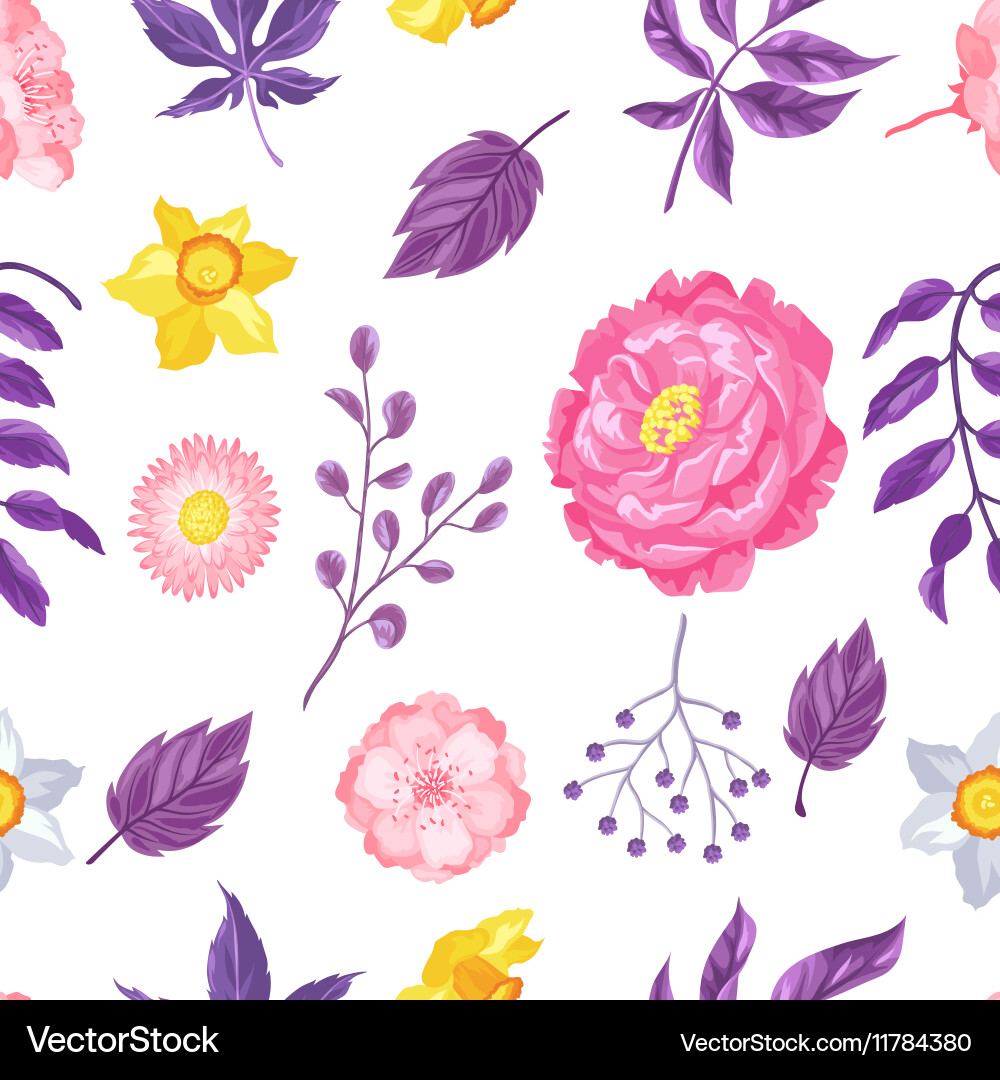Seamless pattern with decorative delicate flowers vector image