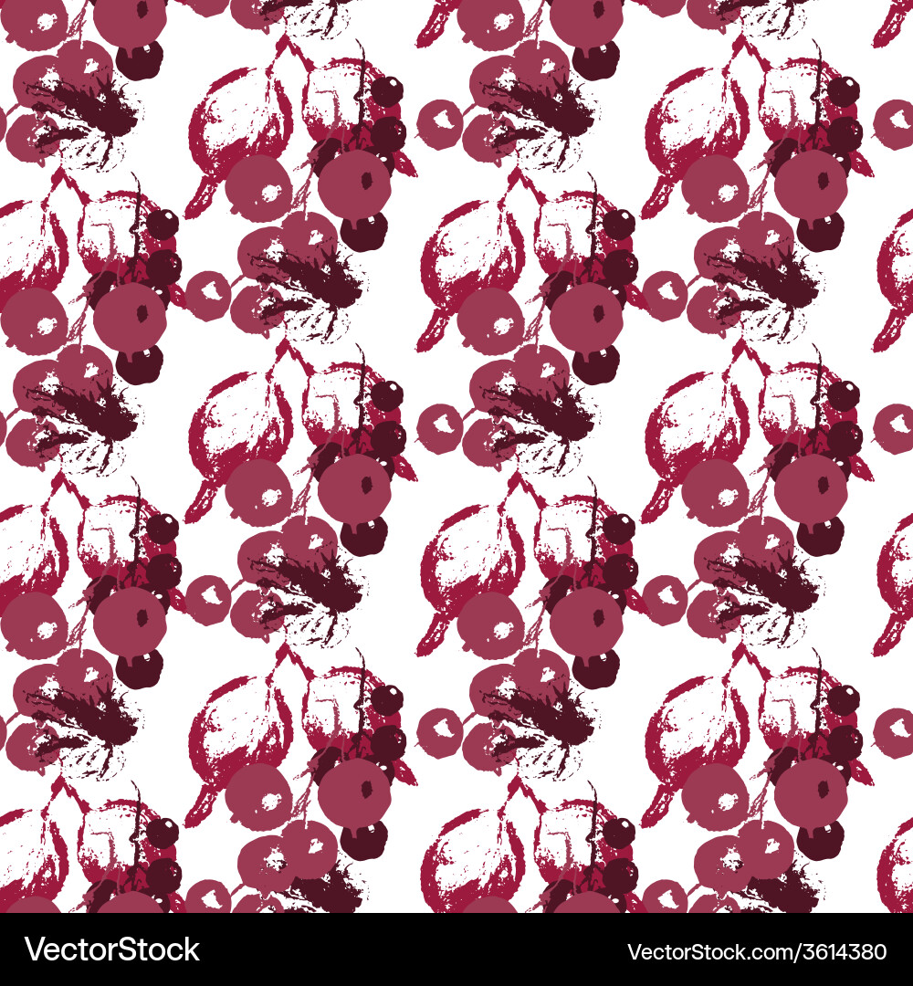Seamless pattern with red berries vector image