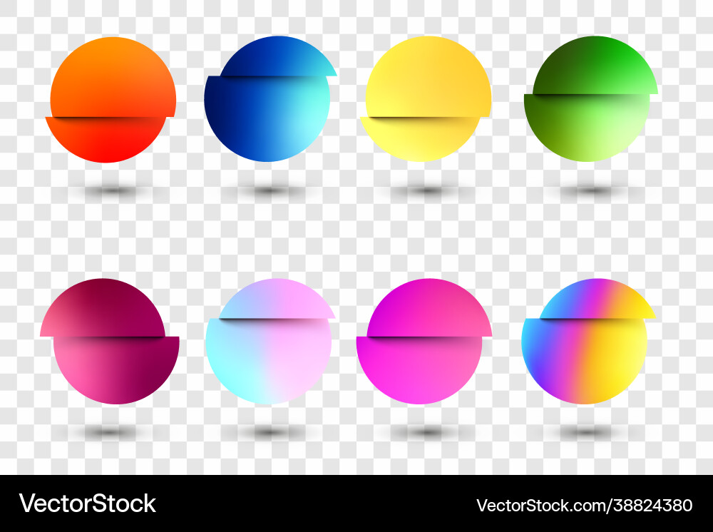 Set deformed gradient circles in glitch style Set deformed gradient circles in glitch style vector image