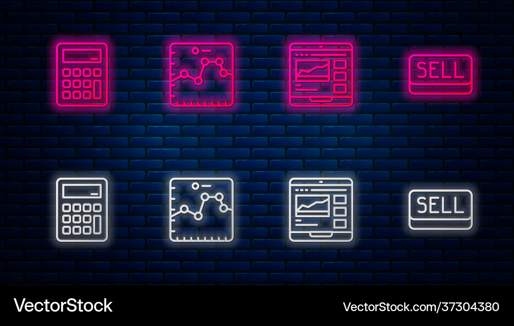 Set line browser with growth graph trading Set line browser with growth graph trading vector image