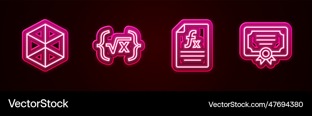 Set line geometric figure cube square root of x Set line geometric figure cube square root of x vector image