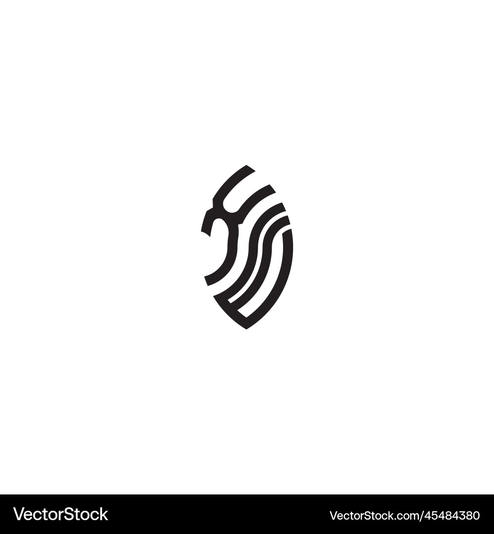 Xw leaf shape line initial concept with high Vector Image
