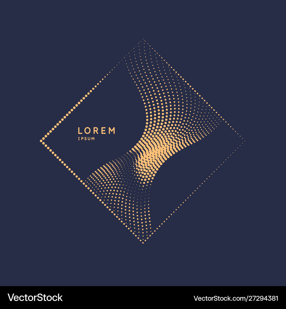 Abstract element with dynamic lines and particles vector image