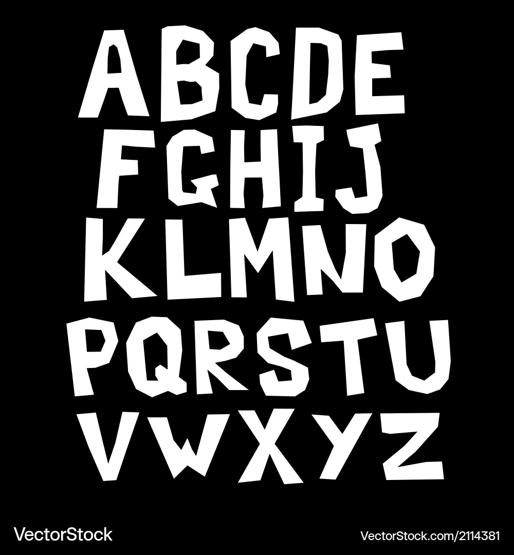 Black and white square alphabet Vector Image