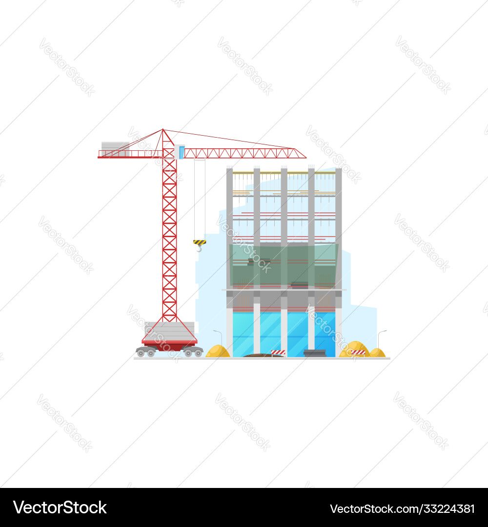 Construction Crane Building Royalty Free Vector Image