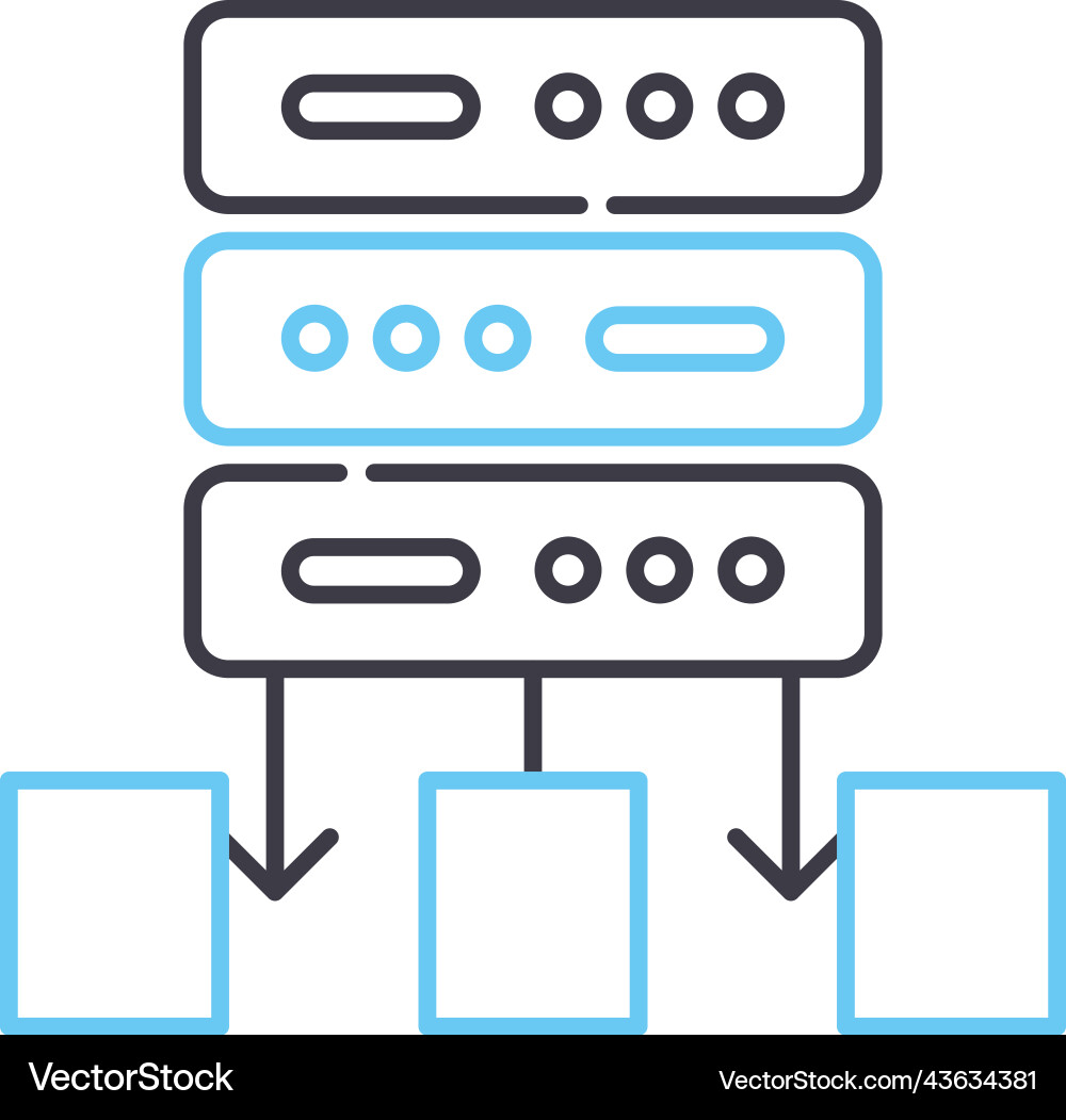 Data source line icon outline symbol Data source line icon outline symbol vector image