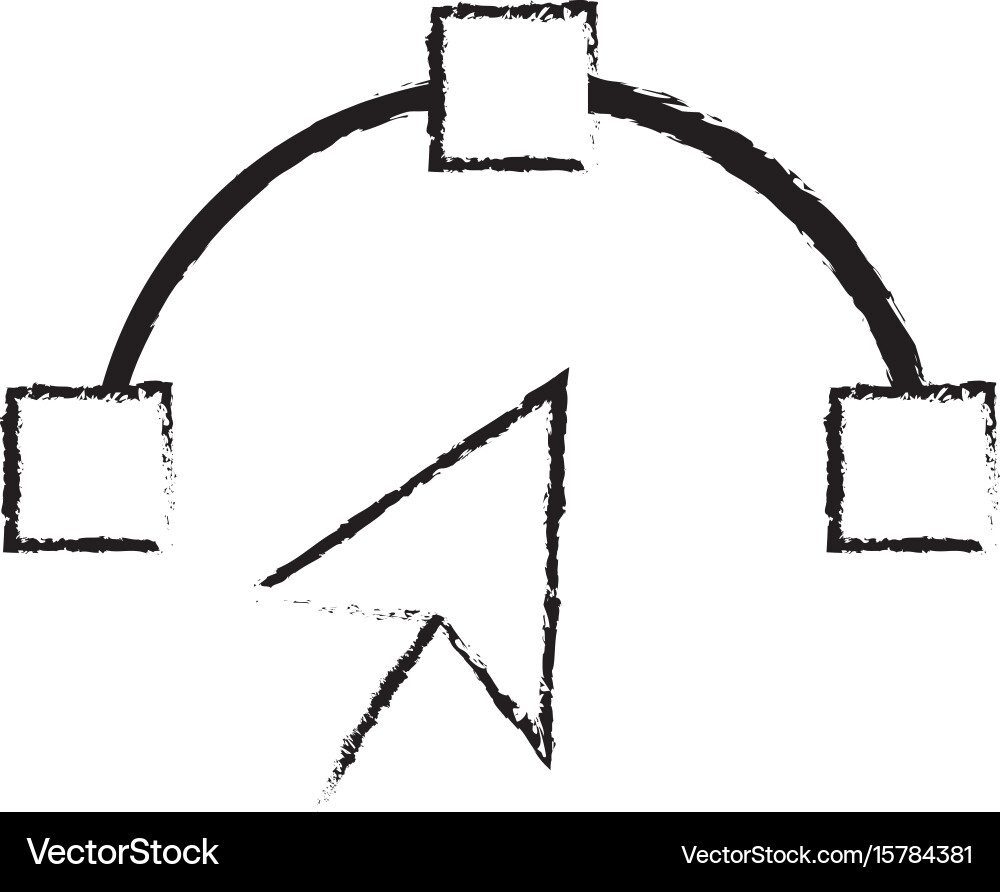 Figure arrow cursor with nodes design image vector image