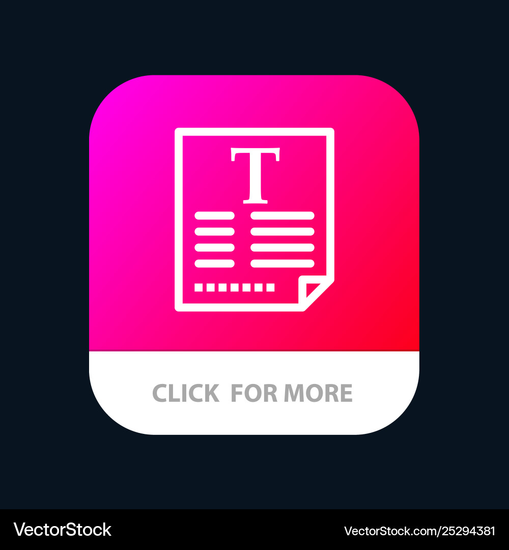 File text poster fount mobile app button android File text poster fount mobile app button android Vector Image