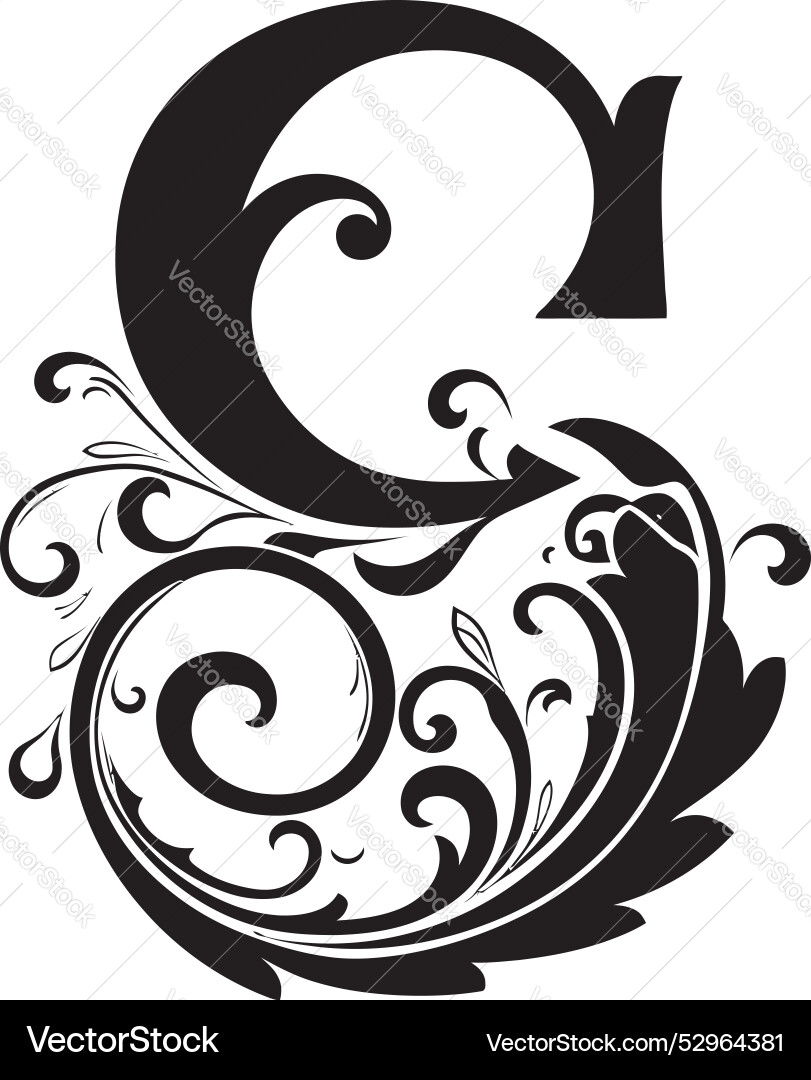 Graceful script elegant font g design galactic Graceful script elegant font g design galactic vector image
