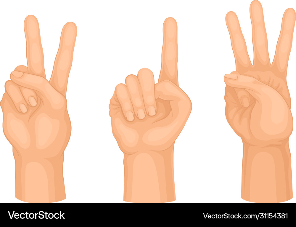 Hands making different gestures and signs isolated Hands making different gestures and signs isolated vector image