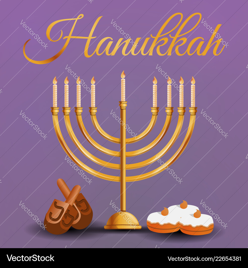 Happy hanukkah concept background cartoon style Happy hanukkah concept background cartoon style vector image