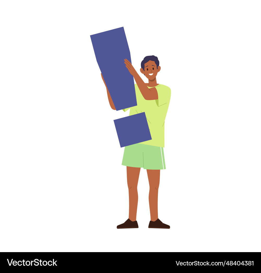 Happy teenager boy cartoon character holding Happy teenager boy cartoon character holding vector image