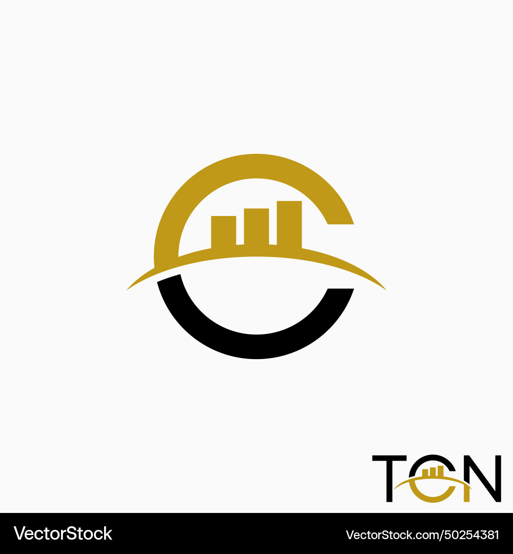 Initial letter c font cutting swoosh chart graph Initial letter c font cutting swoosh chart graph vector image