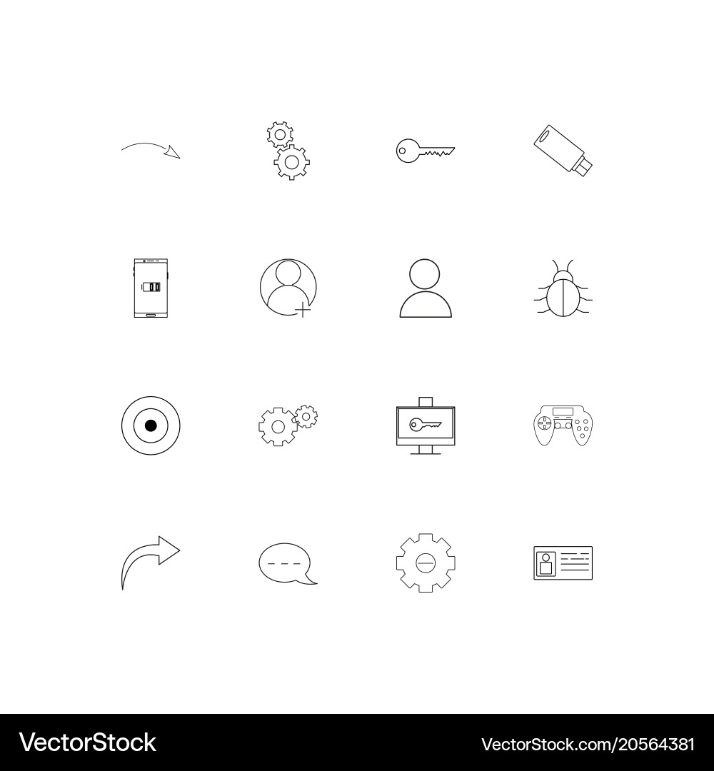 Internet technologies simple linear icons set Vector Image