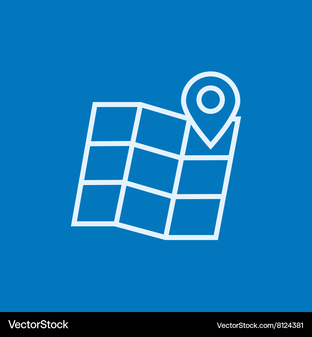 Map with pointer line icon Vector Image