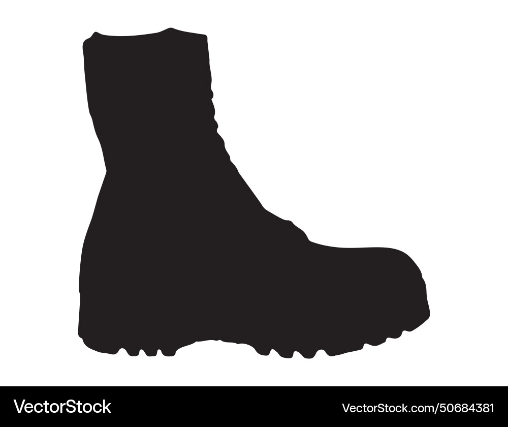 Military combat boot silhouette art Royalty Free Vector