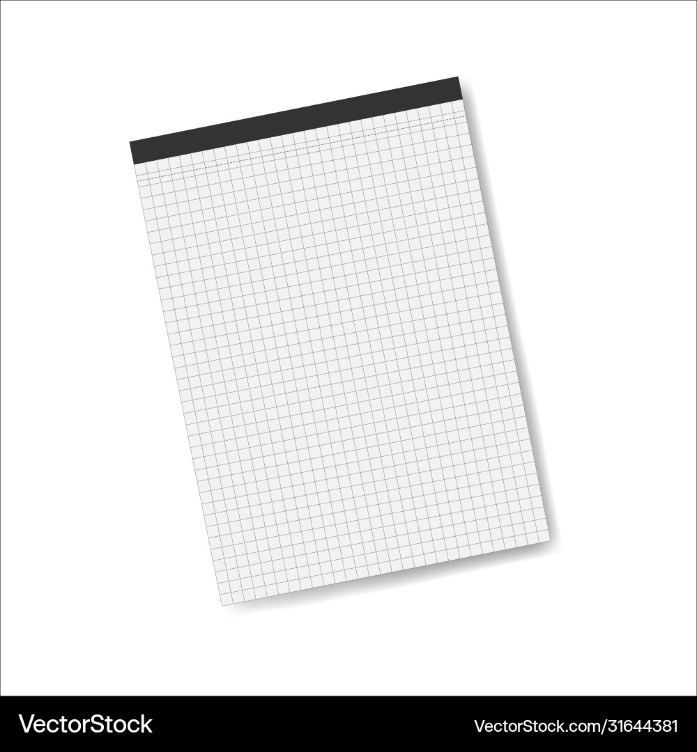 Notepad icon with shadow flat style checked Vector Image