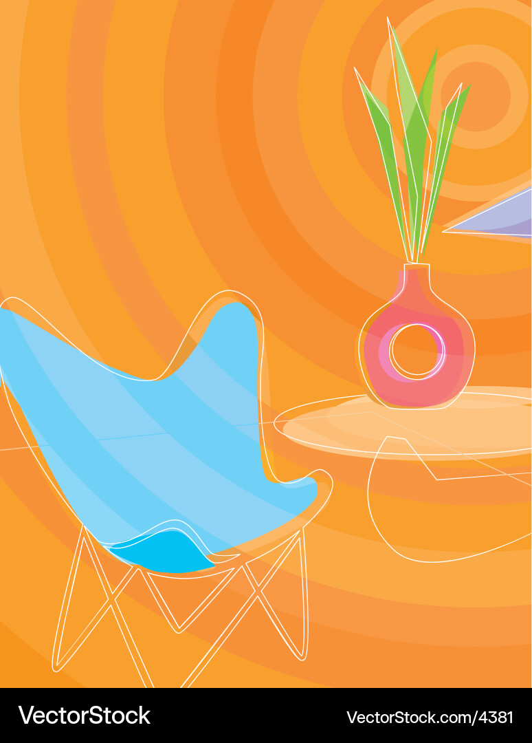 Retro Style Interior Decor Vector Image