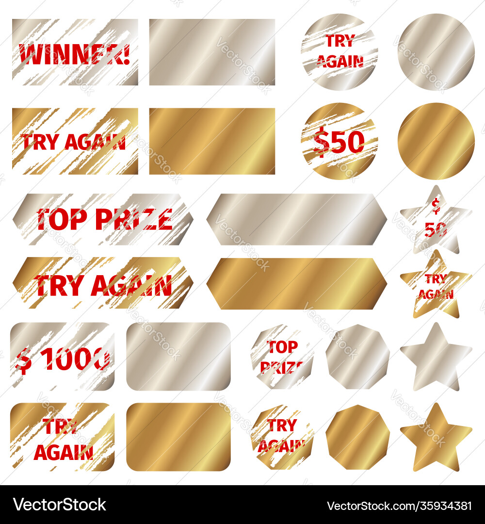 Scratch card elements Scratch card elements Vector Image