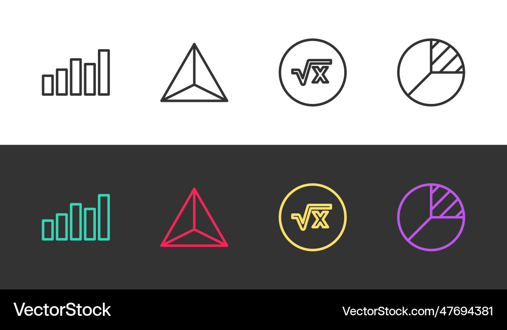 Set line graph schedule chart diagram Vector Image