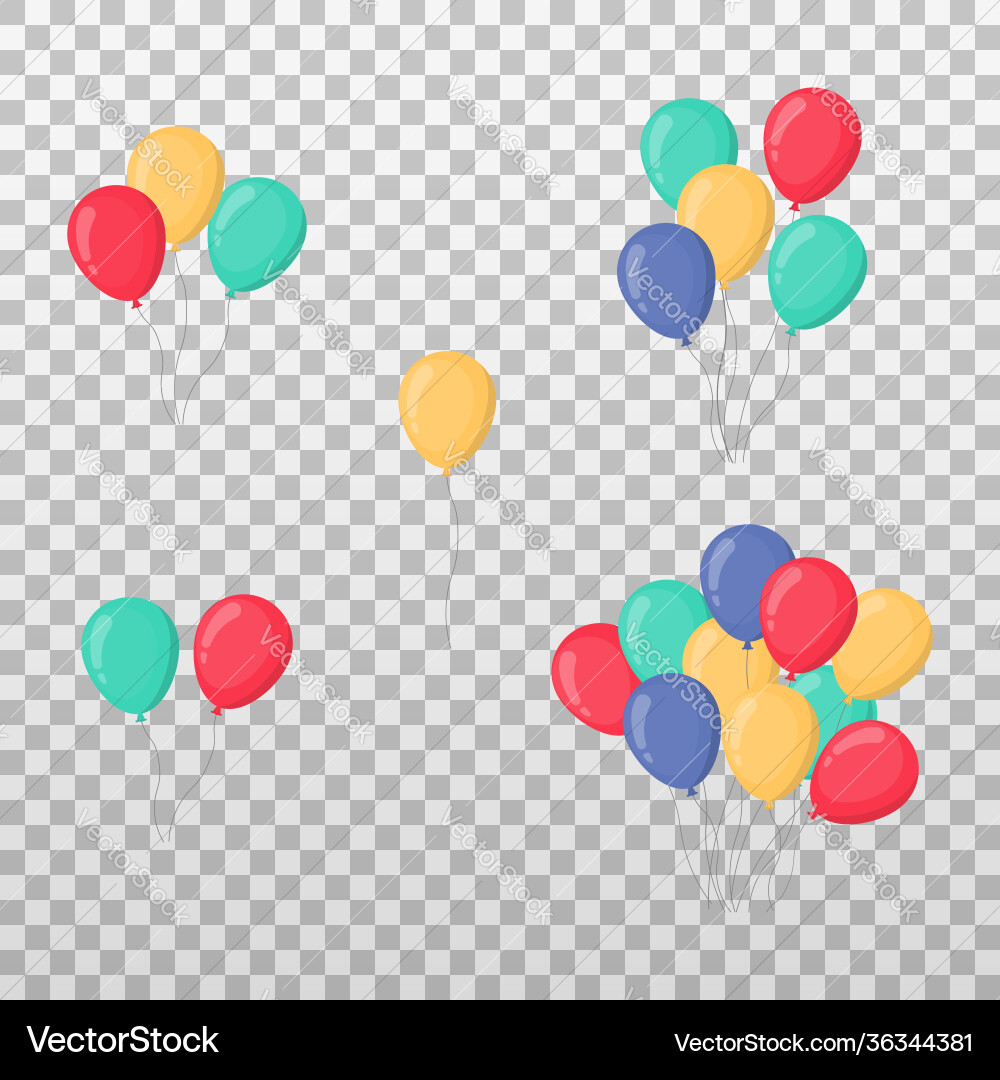 Set objects with random number balloons Set objects with random number balloons vector image