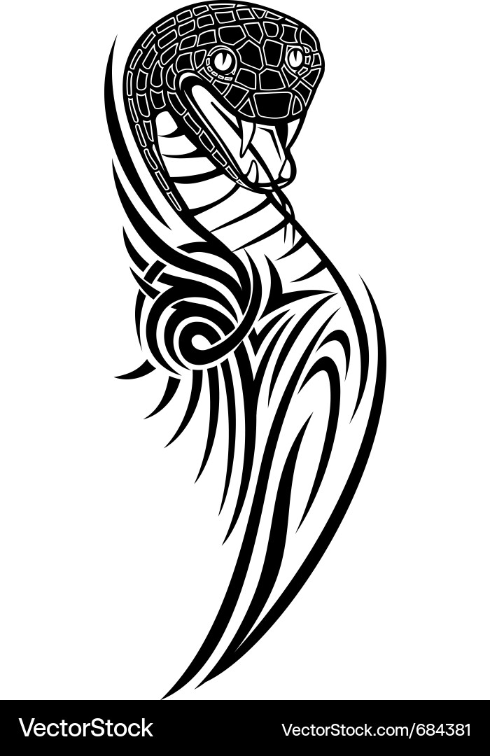 Snake with Tribal Patterns Vector Image