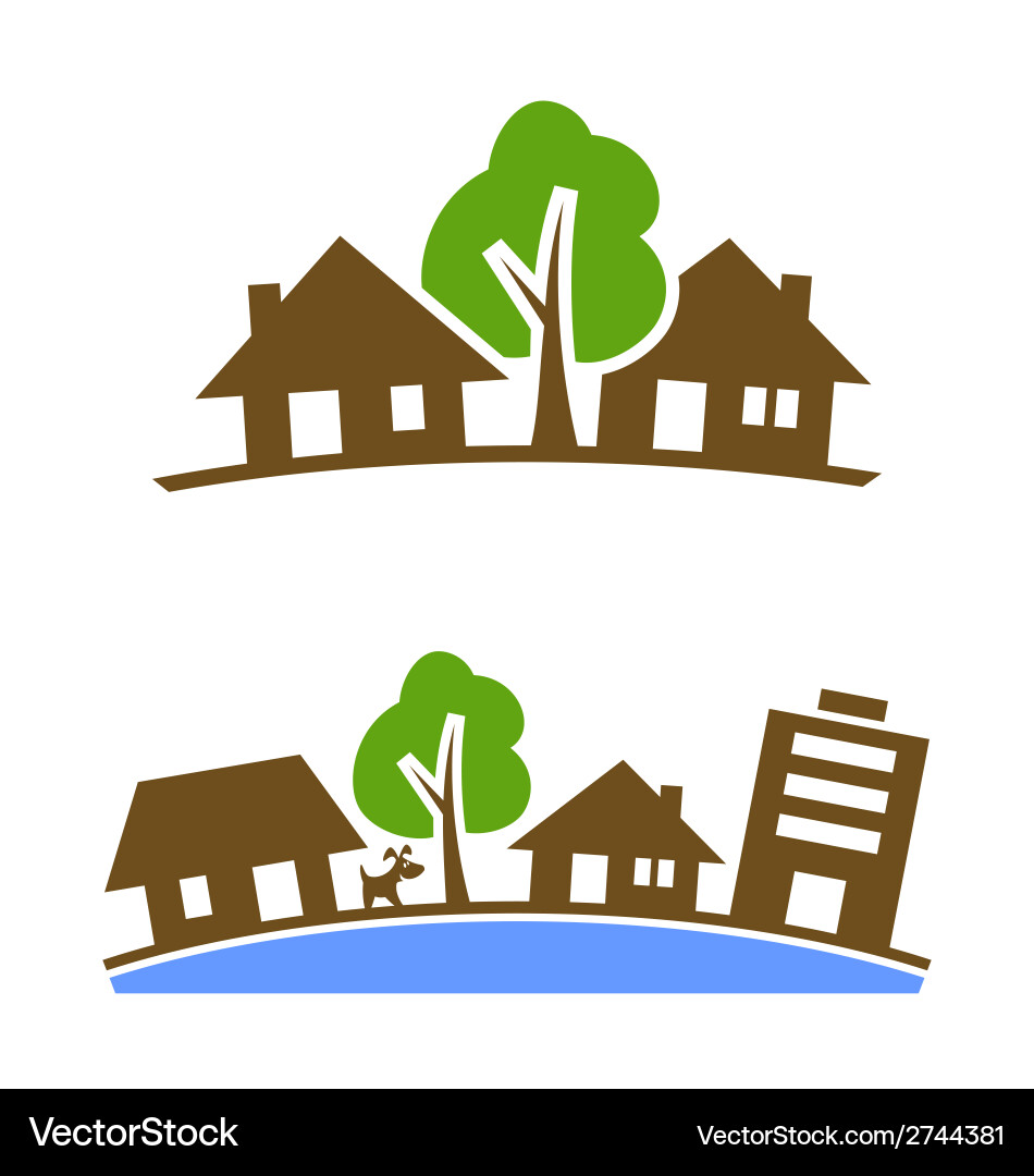 Suburban Homes Icon Vector Image